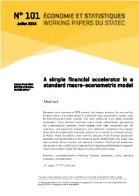 A Simple Financial Accelerator in a Standard Macro-Econometric Model Statistiques Working Papers Du STATEC N° 101 Juillet 2018