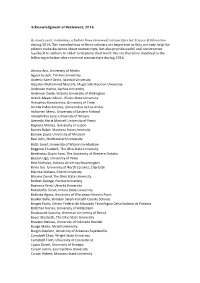 Acknowledgment of Reviewers, 2016 As Every Year, Numerous Scholars
