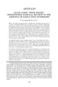 Articles State Farm “With Teeth”: Heightened Judicial Review in the Absence of Executive Oversight