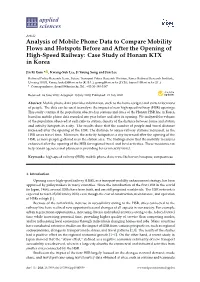 Case Study of Honam KTX in Korea