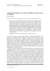 Computational Thinking: a Case Study of Buddhist Terminology Using New Software Lewis Lancaster*