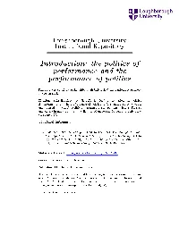 Introduction: the Politics of Performance and the Performance of Politics