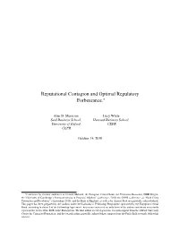 Reputational Contagion and Optimal Regulatory Forbearance.∗