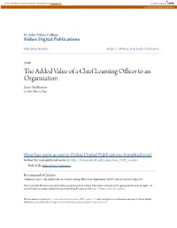 The Added Value of a Chief Learning Officer to an Organization" (2009)