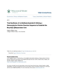 Total Synthesis of (+)-Malbrancheamide B Utilizing a Stereoselective Domino Reaction Sequence to Establish the Bicyclo[2.2]Diazaoctane Core