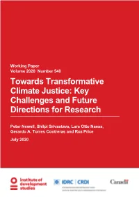 Towards Transformative Climate Justice: Key Challenges and Future Directions for Research