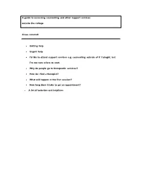 A Guide to Accessing Counselling and Other Support Services Outside the College