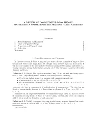 A Review of Commutative Ring Theory Mathematics Undergraduate Seminar: Toric Varieties