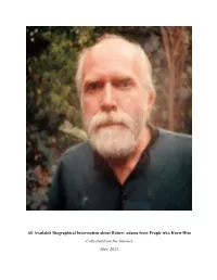 All Available Biographical Information About Robert Adams from People