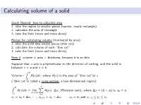 Calculating Volume of a Solid