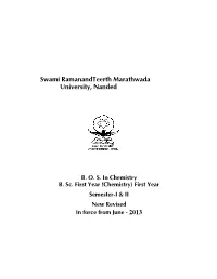 (Chemistry) First Year Semester-I & II New Revised in Force from June