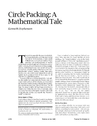 Circle Packing: a Mathematical Tale Kenneth Stephenson