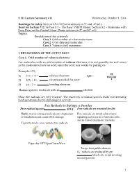 Lecture 11: Lewis Structures: Breakdown of the Octet Rule