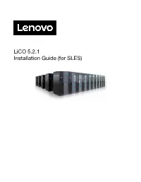 Lico 5.2.1 Installation Guide (For SLES) Second Edition (January 2019)