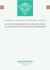 Managing Requirements Engineering Risks: an Analysis and Synthesis of the Literature