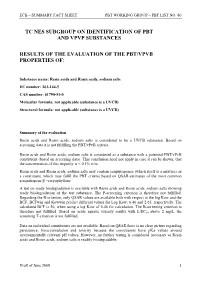 Proposal for Identification of a Substance As a Cmr, Pbt