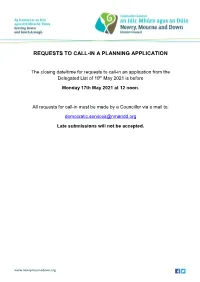Requests to Call-In a Planning Application