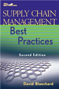 Supply Chain Management Best Practices, Second Edition