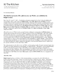 (The Efflorescence Of) Walter, an Exhibition by Ralph Lemon
