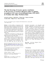 The Late Flowering of Invasive Species Contributes