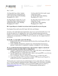 Urgent Request to Include Associations in the Paycheck Protection Program