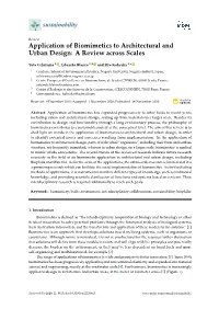 Application of Biomimetics to Architectural and Urban Design: a Review Across Scales