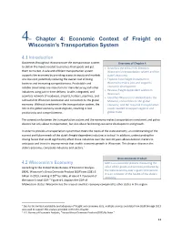 Chapter 4: Economic Context of Freight on Wisconsin’S Transportation System
