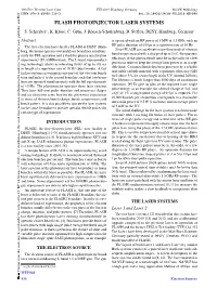 Flash Photoinjector Laser Systems
