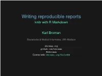 Knitr with R Markdown