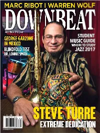 Music Guide 13 the Beat 180 Master Class by ELDAR DJANGIROV 194 Blindfold Test Where to Study Jazz 2017 24 Players 182 Pro Session Dr