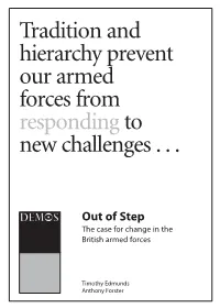 Out of Step the Case for Change in the British Armed Forces