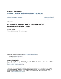 Re-Analysis of the World Data on the EMC Effect and Extrapolation to Nuclear Matter