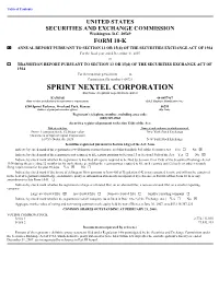 SPRINT NEXTEL CORPORATION (Exact Name of Registrant As Specified in Its Charter)
