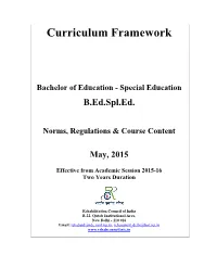 B.Ed. Spl.Ed.) Programme1