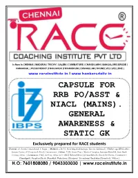 Capsule for Rrb Po/Asst & Niacl (Mains)