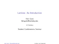 Lattices: an Introduction