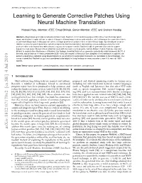 Learning to Generate Corrective Patches Using Neural Machine Translation