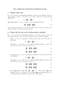 The Chain Rule in Partial Differentiation