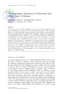 The Population Dynamics of Columnar and Other Cacti: a Review Taly Dawn Drezner* and Barbi Lynn Lazarus Department of Geography, York University