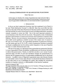 Characterisations of Quasiconvex Functions