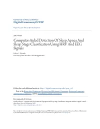 Computer-Aided Detection of Sleep Apnea and Sleep Stage Classification Using HRV and EEG Signals Edson F