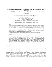 Incompressibility and Lossless Data Compression: an Approach By