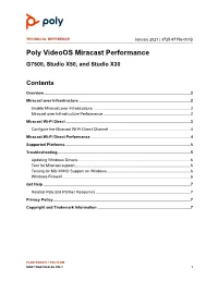 Poly Videoos Miracast Performance Technical Reference