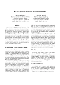 The Past, Present, and Future of Software Evolution