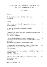 African-Australian’ Identity in the Making: Analysing Its Imagery and 110 Explanatory Power in View of Young Africans in Australia Abay Gebrekidan