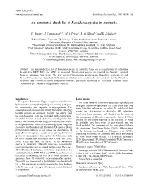 An Annotated Check List of Ramularia Species in Australia