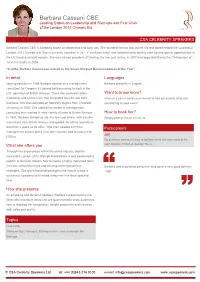 Barbara Cassani CBE Speaker Profile