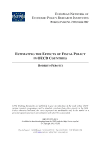 Estimating the Effects of Fiscal Policy in Oecd Countries