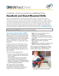 Handheld and Stand-Mounted Drills Fact Sheet