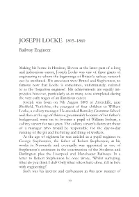 JOSEPH LOCKE 1805–1860 Railway Engineer